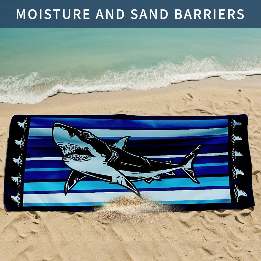 

New, double-sided velvet beach towel quick-drying sports towel printed bath towel [Spot sale]