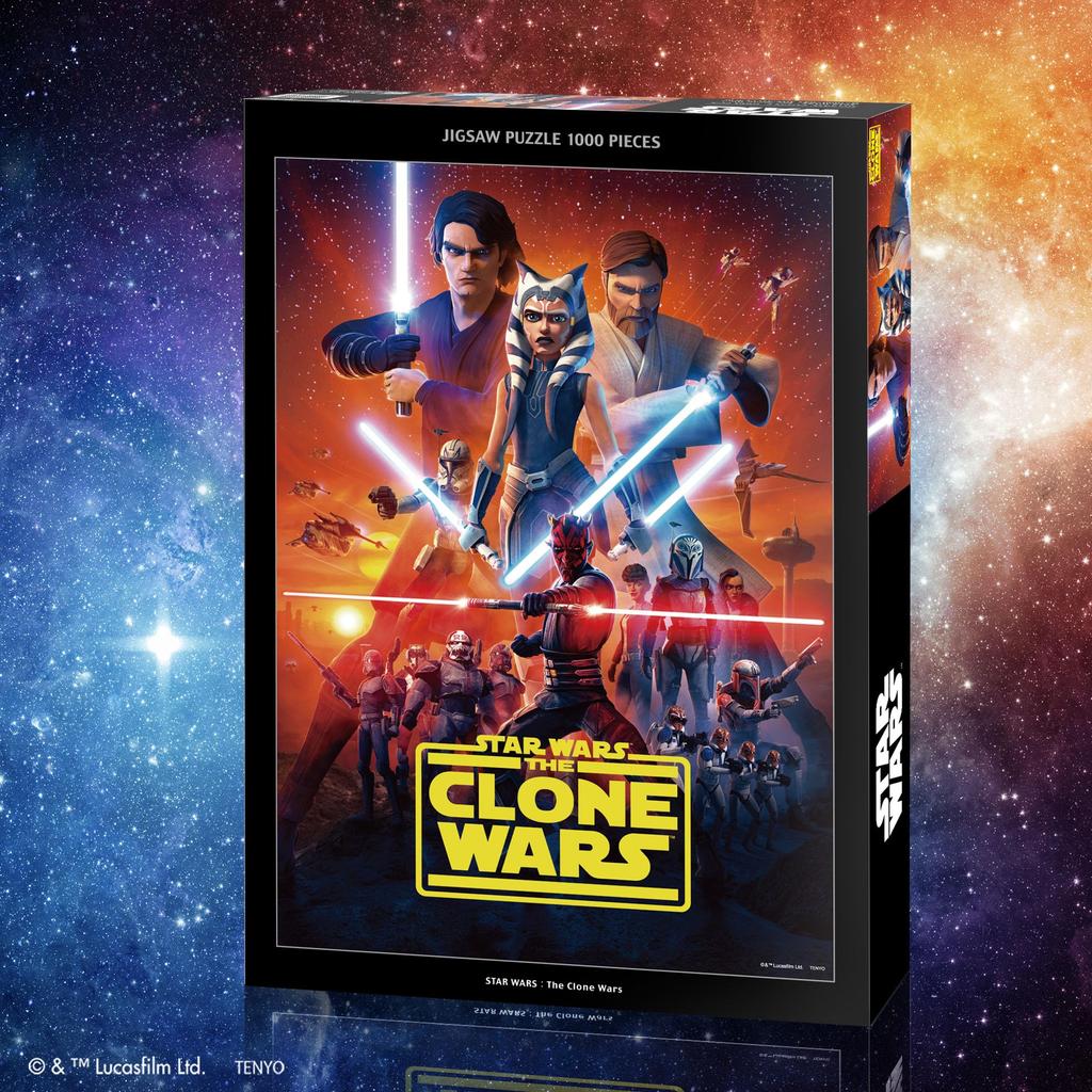 Tenyo (Tenyo) [Made In Japan] 1000-Piece Jigsaw Puzzle Star Wars: The Clone Wars (51x73.5cm) W-1000-695, Includes Glue, Spatula, and Service Card