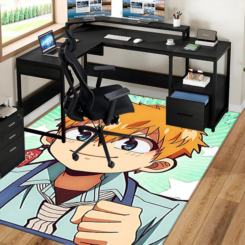 1 Stück Anime Cartoon Design Stuhlmatte, Schreibtischunterlage, Rutschfeste Teppichmatte für Heimdekoration, Geeignet für Alle Jahreszeiten.I053