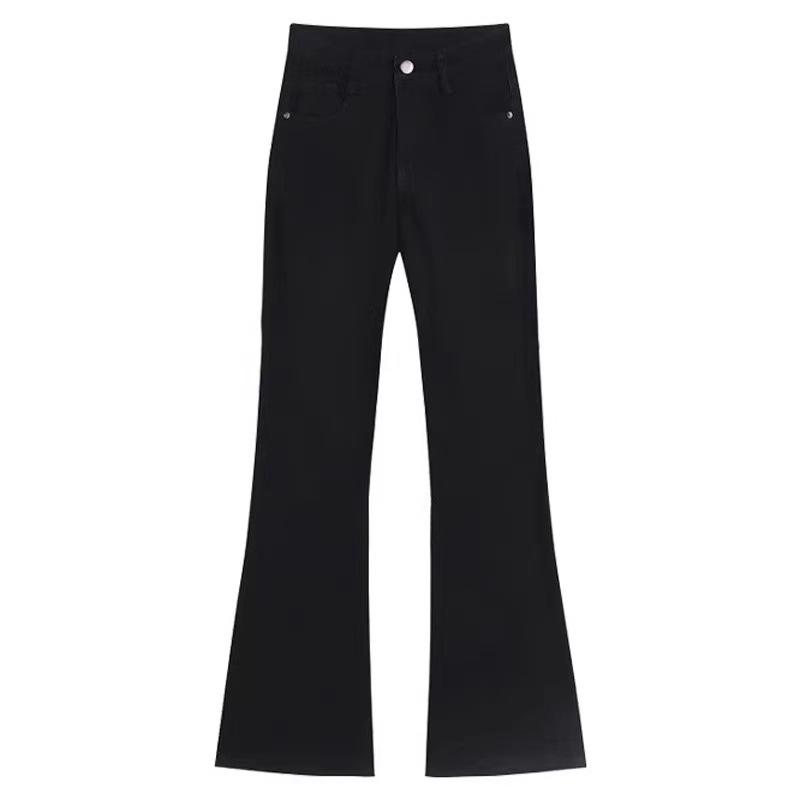 New Arrival: Women s High-Waisted Coffee-Colored Velvet Micro-Flare Jeans - Plus Size, Elastic, Slimming Winter Pants L