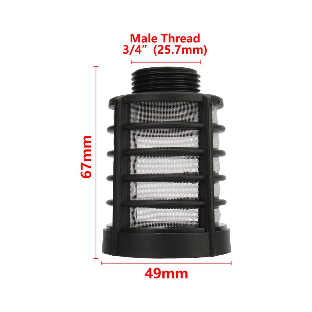 3/4" Male Thread 60 Mesh Micro Water Filter Dn16/20 High Pressure Washer Self-priming Inlet Filter Aquarium Percolation Tool