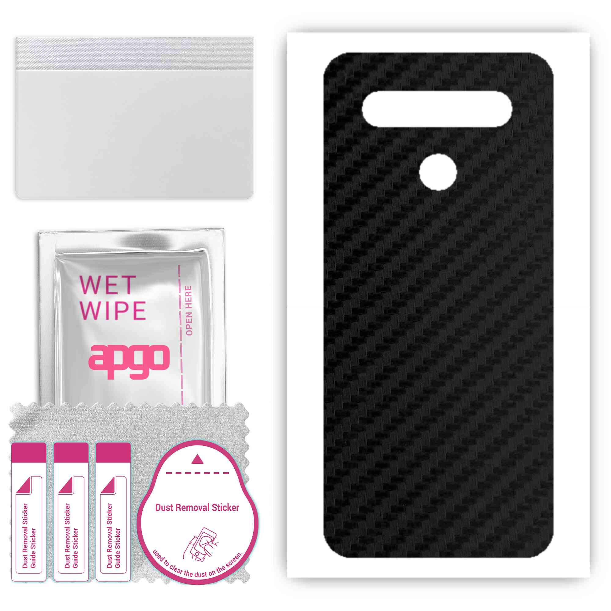 

apgo Protective Skin Sticker for the back compatible with LG K41S, Wrap Film, Foil, Vinyl - Pattern Carbon Black