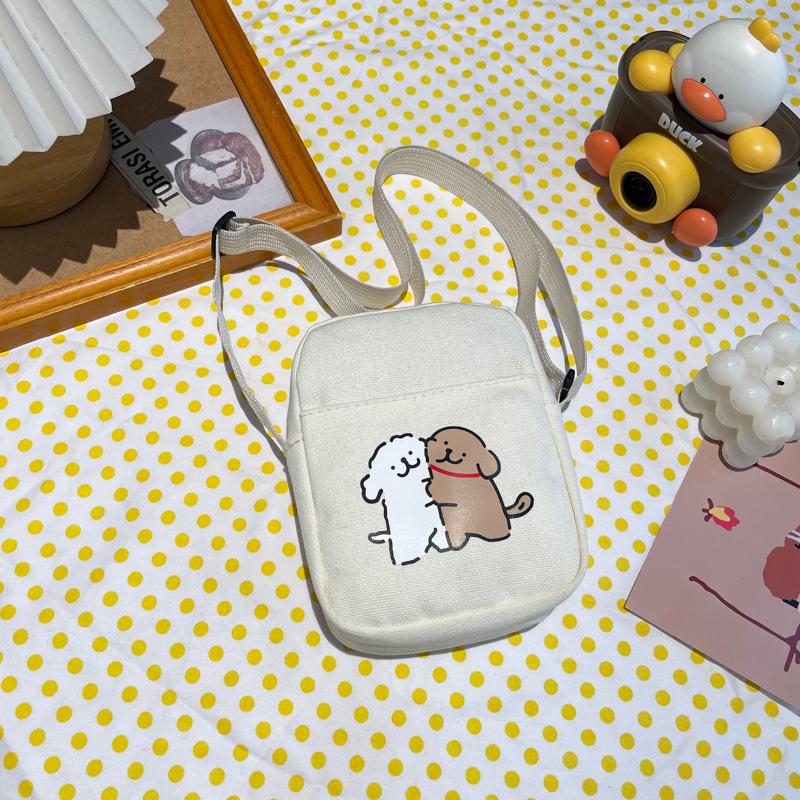 

New canvas women s bag soft girl simple shoulder bag cute women s messenger bag shoulder mobile phone bag