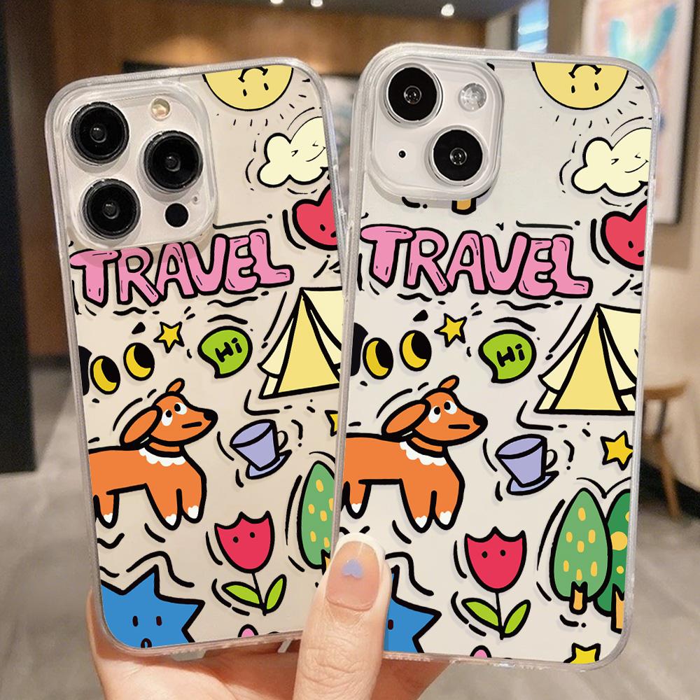 Acrylic Phone Case for iPhone 11 12 13 14 Pro 12 14 16 Pro Max for Samsung A16 A36 A56 S24 FE High-quality Painted Anti-fall Mobile Phone Case