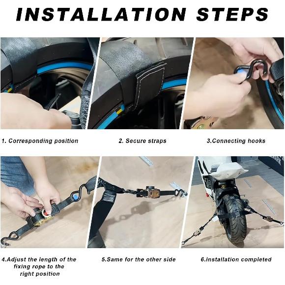 Motorcycle Rear Wheel Tie Down Strap, Transport Balance Tire Straps Strong Polyester Handlebar Belt, Universal Heavy Duty Rear Wheel Strap for