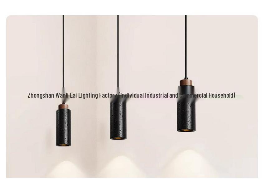 Wabi-Sabi Yellow & Black Travertine Pendant Light for Bedside, Restaurant, or Bar Counter