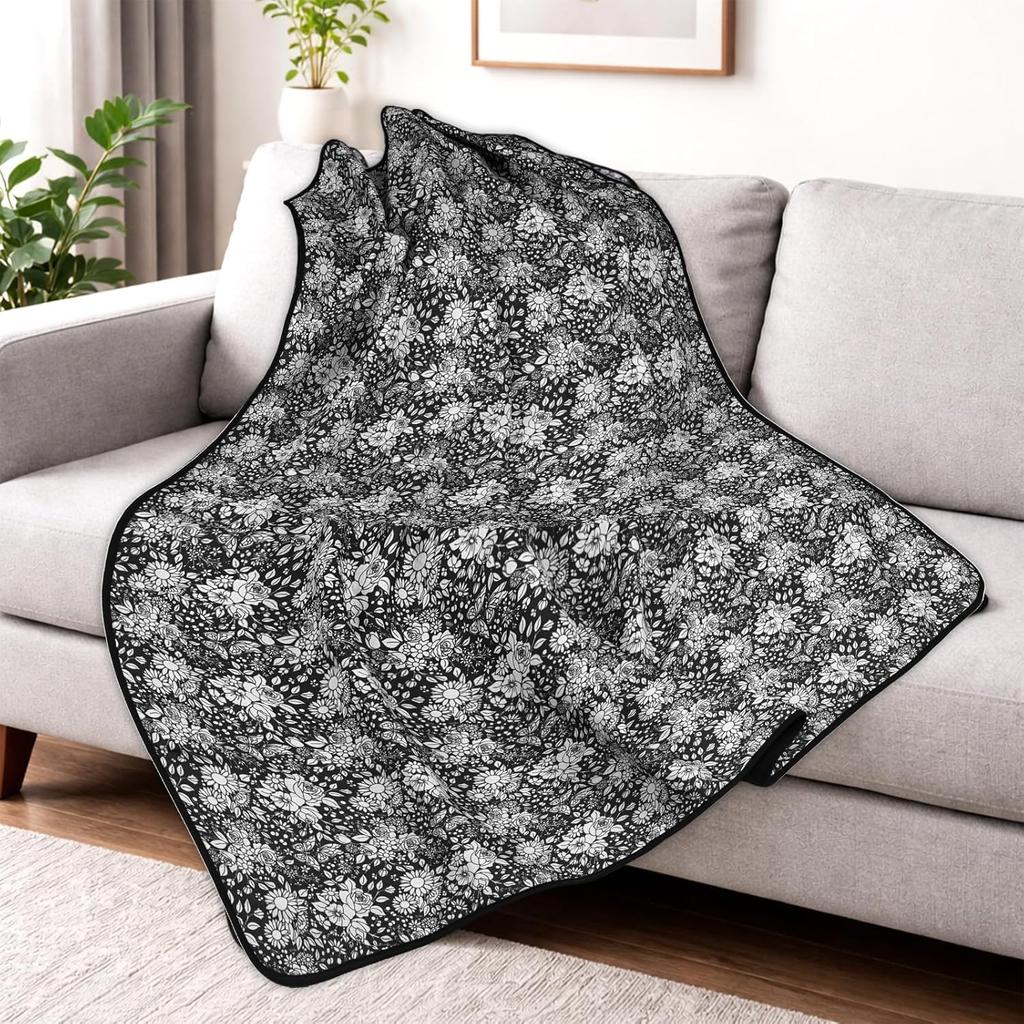 DIY Coloring Blanket Kit 24 Markers Flower Pattern Throw for Adult Art Activity Home Decor Animal Mushroom 150x125cm