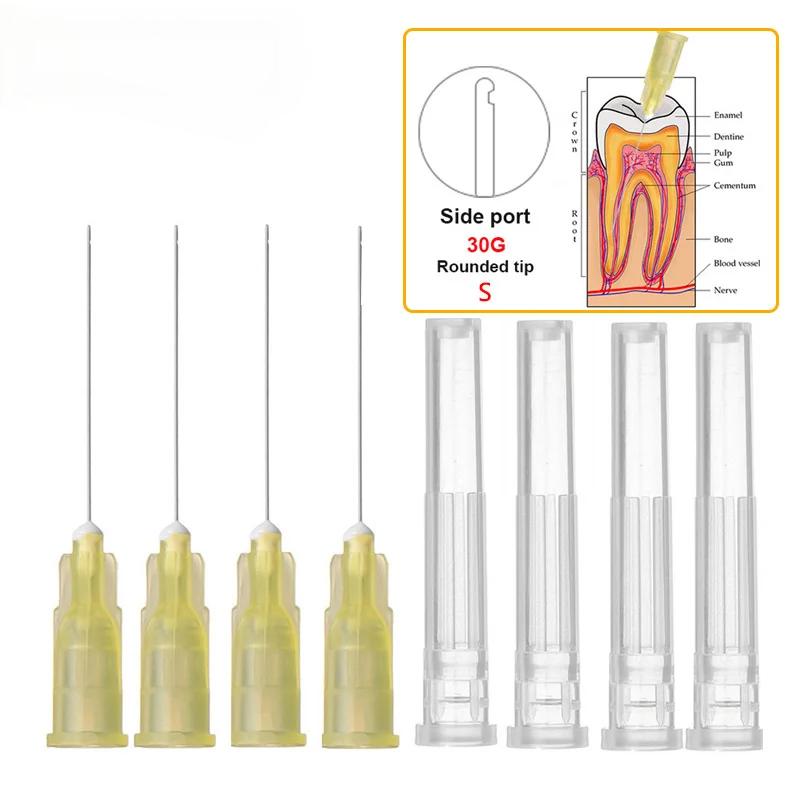 100 pcs/pack Dental Endo Irrigation Needle Tip Dental Root Canal Lateral Rinsing Needles Single Side Opening 3