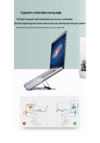 Aluminum Alloy Foldable Laptop Stand Holder for Office/Desktop
