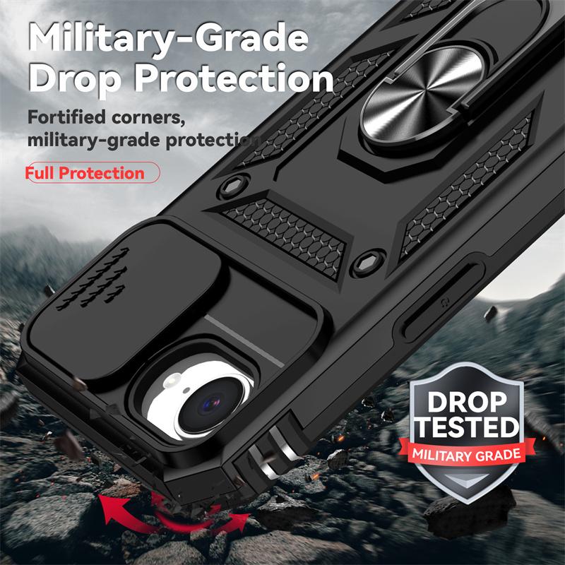 For IPhone 16e Cover Bumper Shockproof Armor PC Silicone Slide Camera Lens Protector Cover for IPhone 16e Otter Armor Box