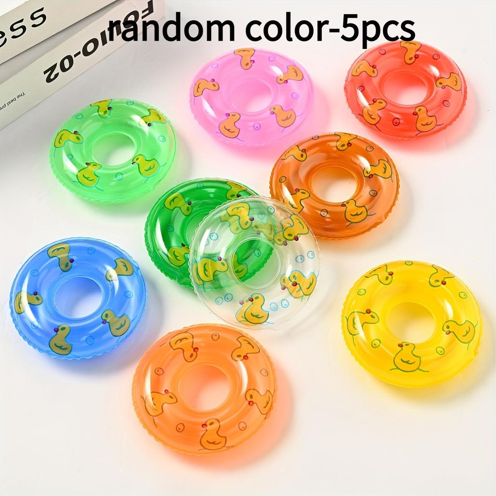 5pcs Mini Swimming Rings in Various Color,Model House Swimming Ring,Miniature Craft Furniture Swimming RingDollhouse Accessories