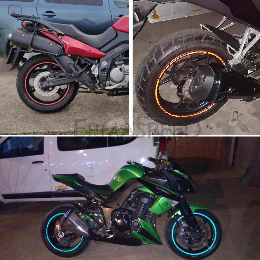Universal Motorcycle Reflective Wheel Rim Stripe Decal Motocross Dirt Bike Car Bicycle Night Reflective Safety Decoration