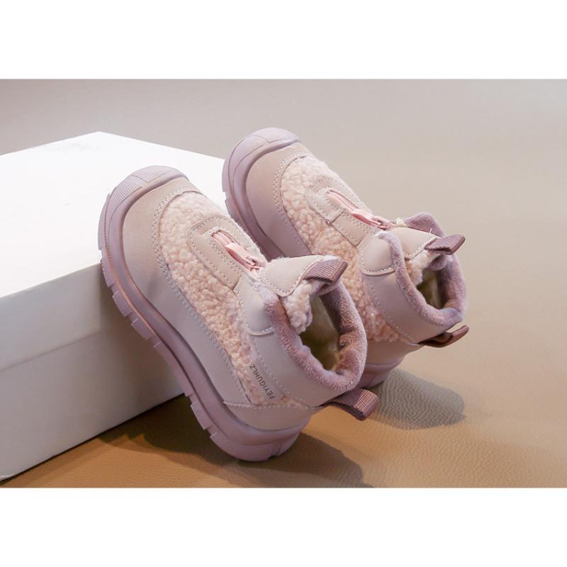 Girls Warm Fleece Lined Snow Boots Kids Winter Soft Sole Cotton Shoes