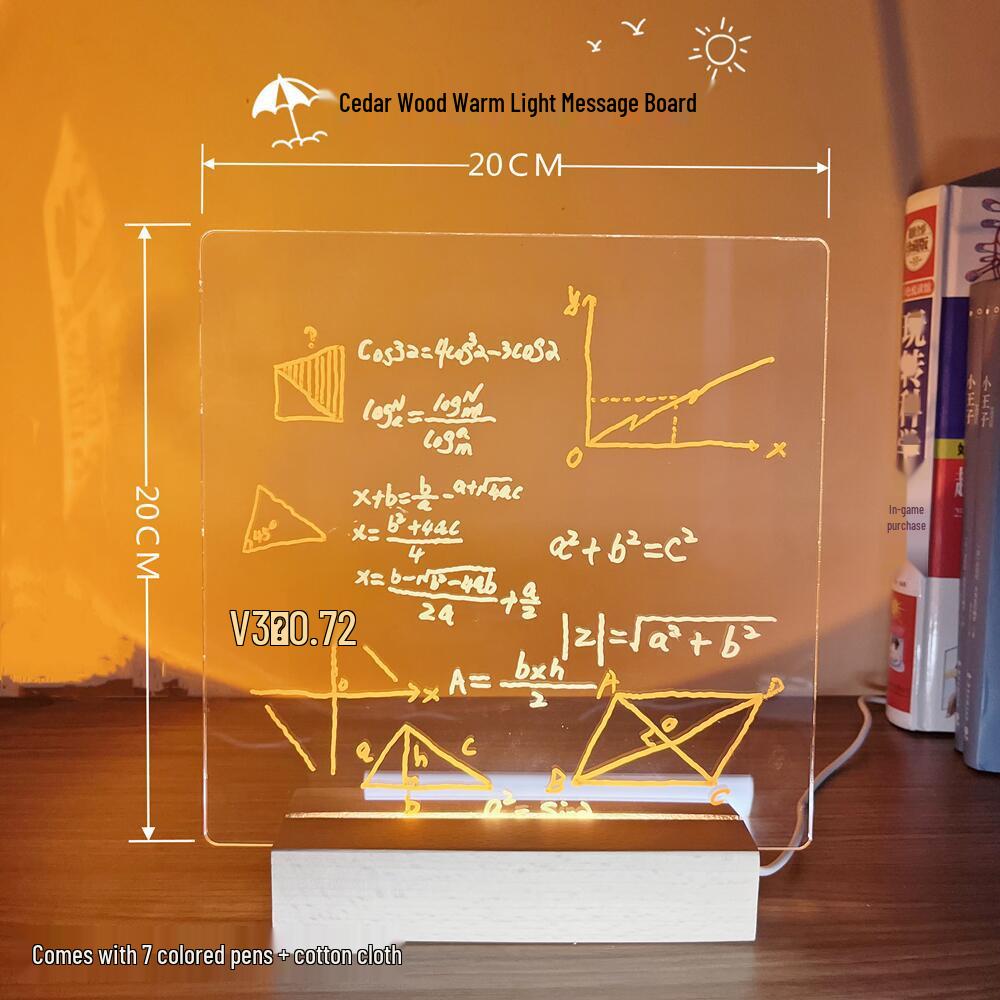 Erasable LED Luminous Acrylic Writing Board - Transparent & Fluorescent Blackboard/Whiteboard for Desktop Advertising.