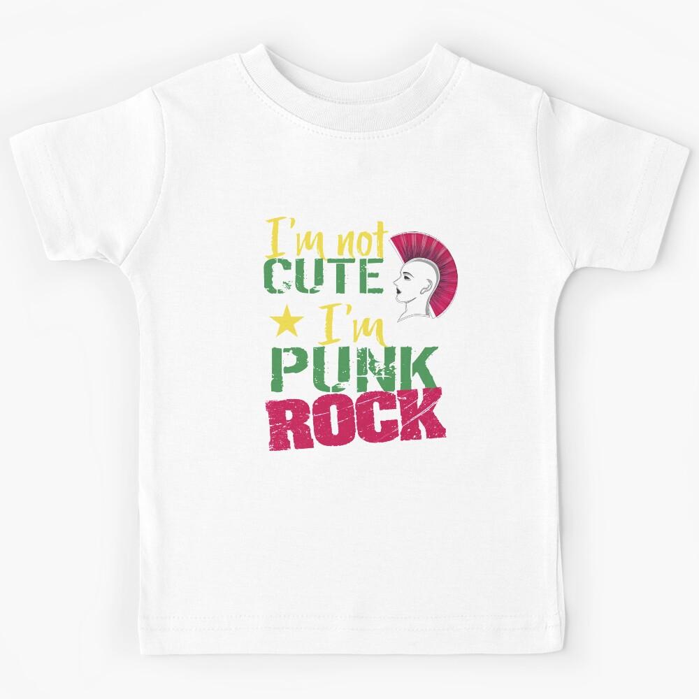 80s Design Not Cute I m Punk Rock Kids T-Shirt 100