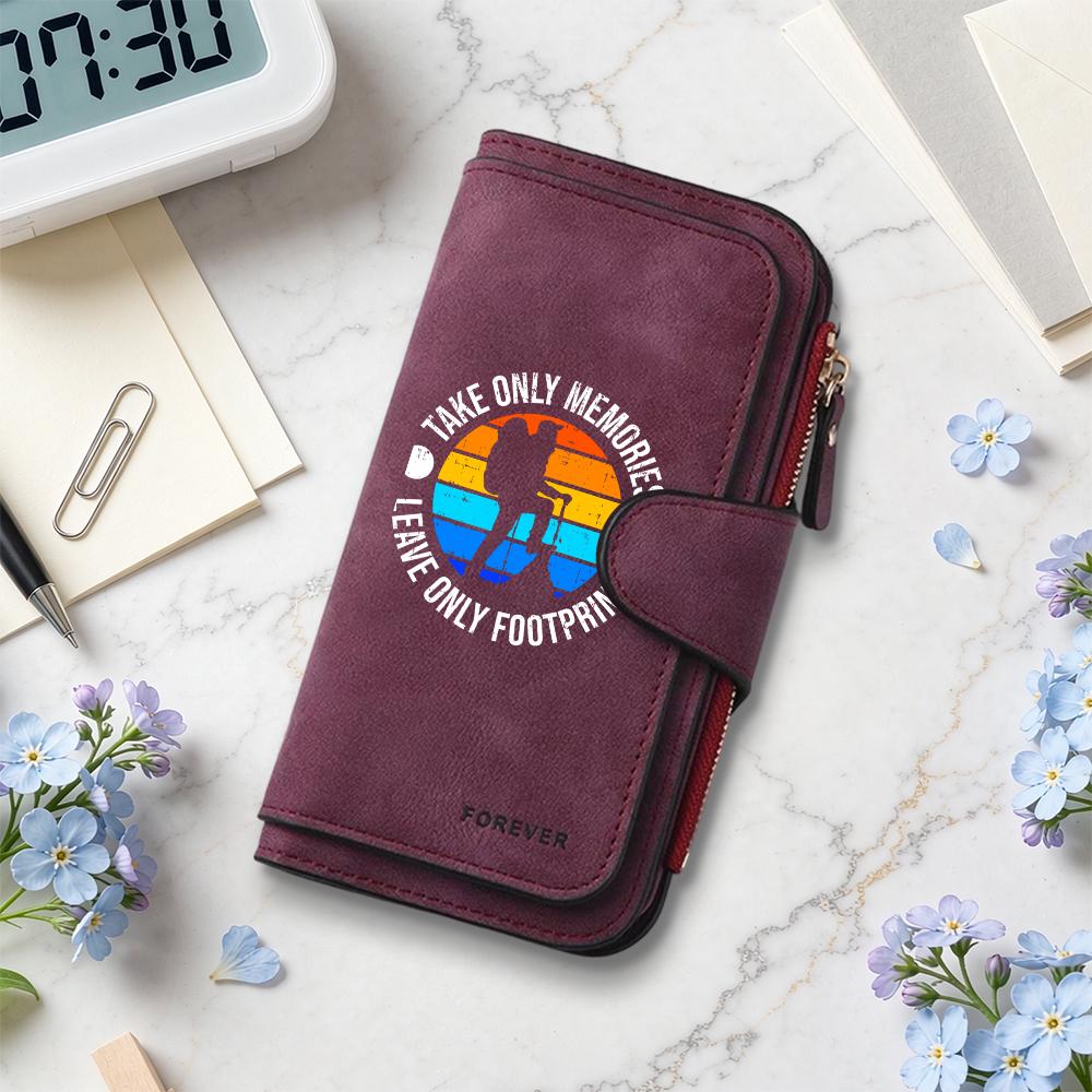 Hiking Printed Long Wallet Outdoor Enthusiast Casual Card Holder