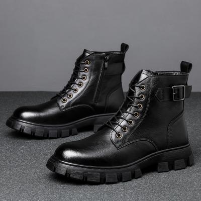 2025 New Men's Martin Boots High-end Men's Shoes British Style Trend Casual Boots Fashionable and Comfortable Thick Soles Increase