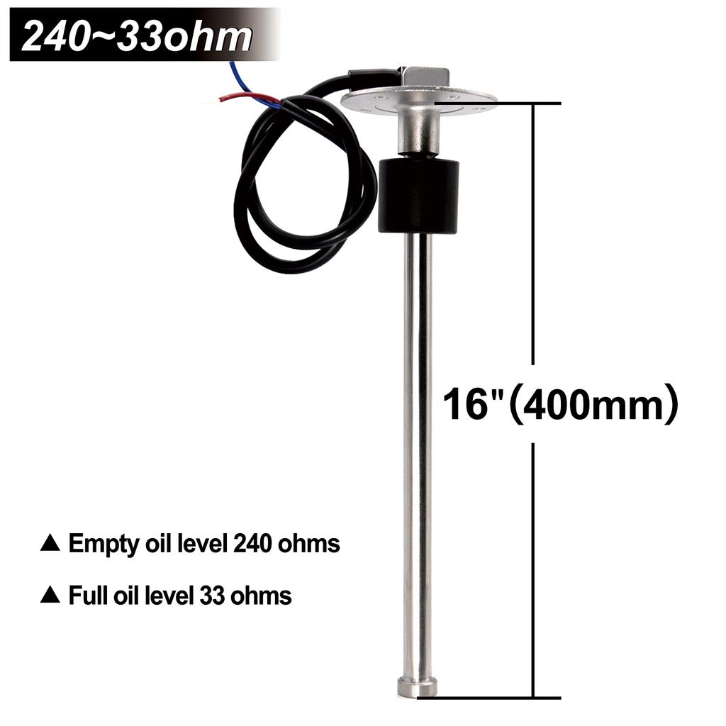 Water Fuel Level Gauge Sensor 100/200/300/400/500MM Marine Boat Car Oil Liquid Tank Fuel Sender Unit Sensors 0-190/240-33ohm