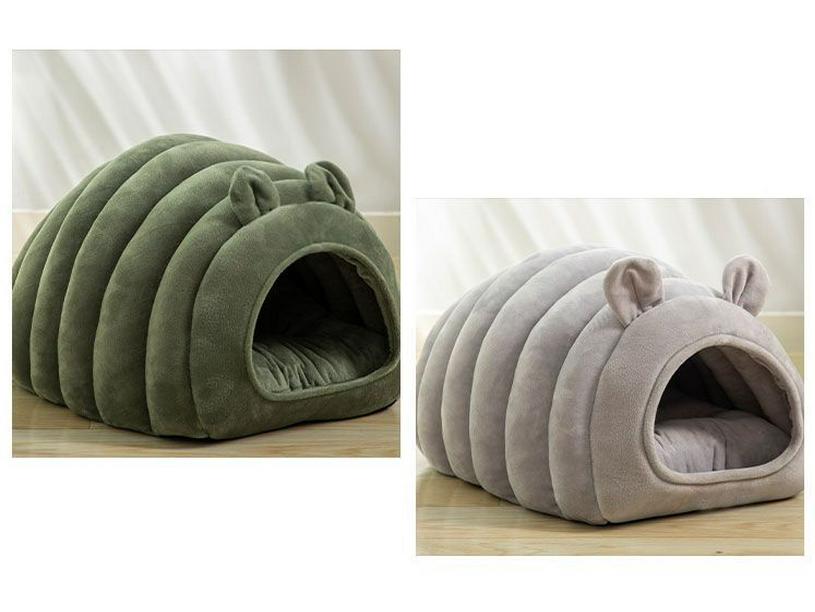 Four Seasons Enclosed Cat Bed - Cozy, Washable Caterpillar Nest for Deep Sleep
