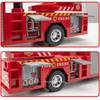ABBV1 1:18 Water Tanker Alloy Ladder Fire Truck Model Toys Car Diecast Metal Engineering Vehicle Doors Opened Sound Light Toy Boy Gift