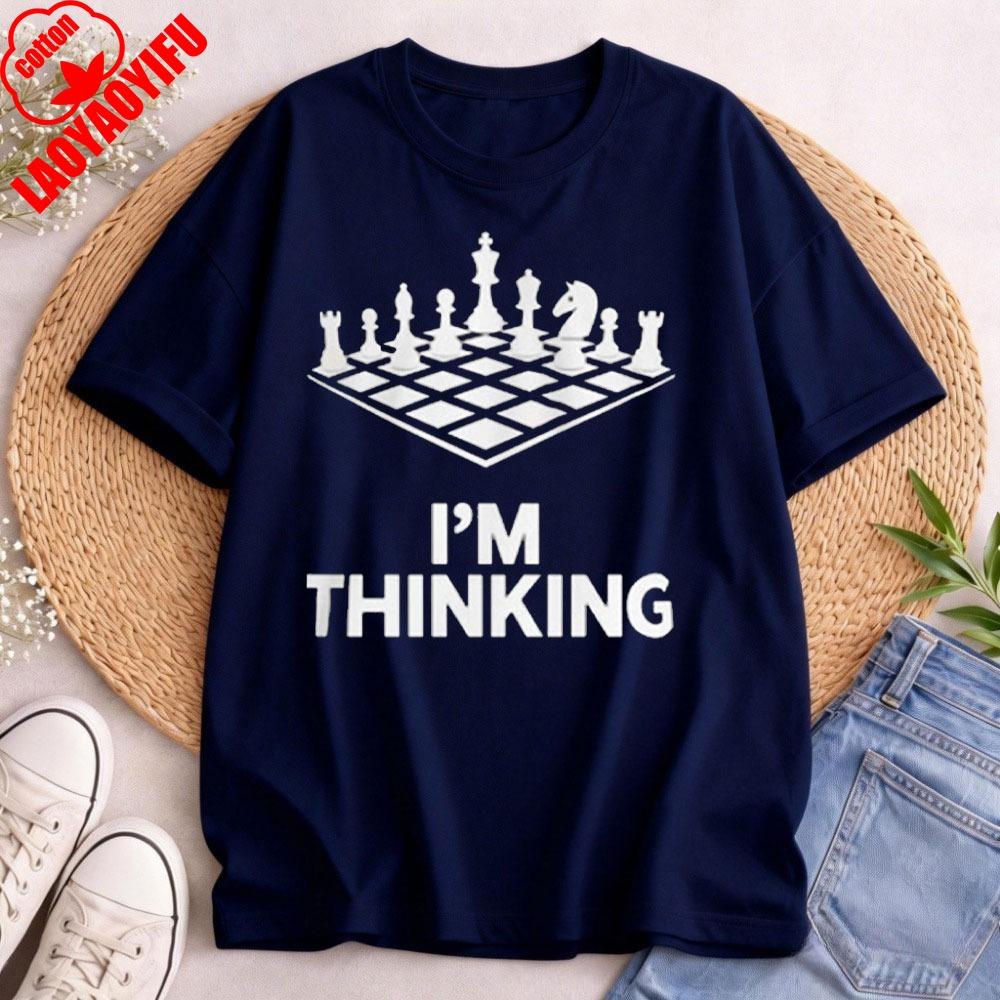 Vintage Chess Lover TShirt Im Thinking Chess Pieces Chess Player Lover Tees Gifts for Men Women Tops Fashion Tshirt