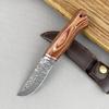 Kitchen Boning Knife Damascus Pattern Utility Knife Stainless Steel Barbecue Fishing Meat Cutting Tools with Sheath