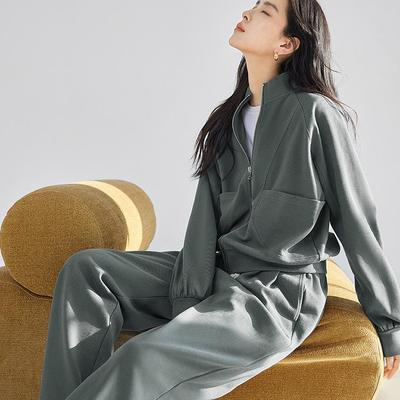 Fashion Sports Hoodie Two Piece Set Women's Autumn Coat Straight Leg Pants Casual