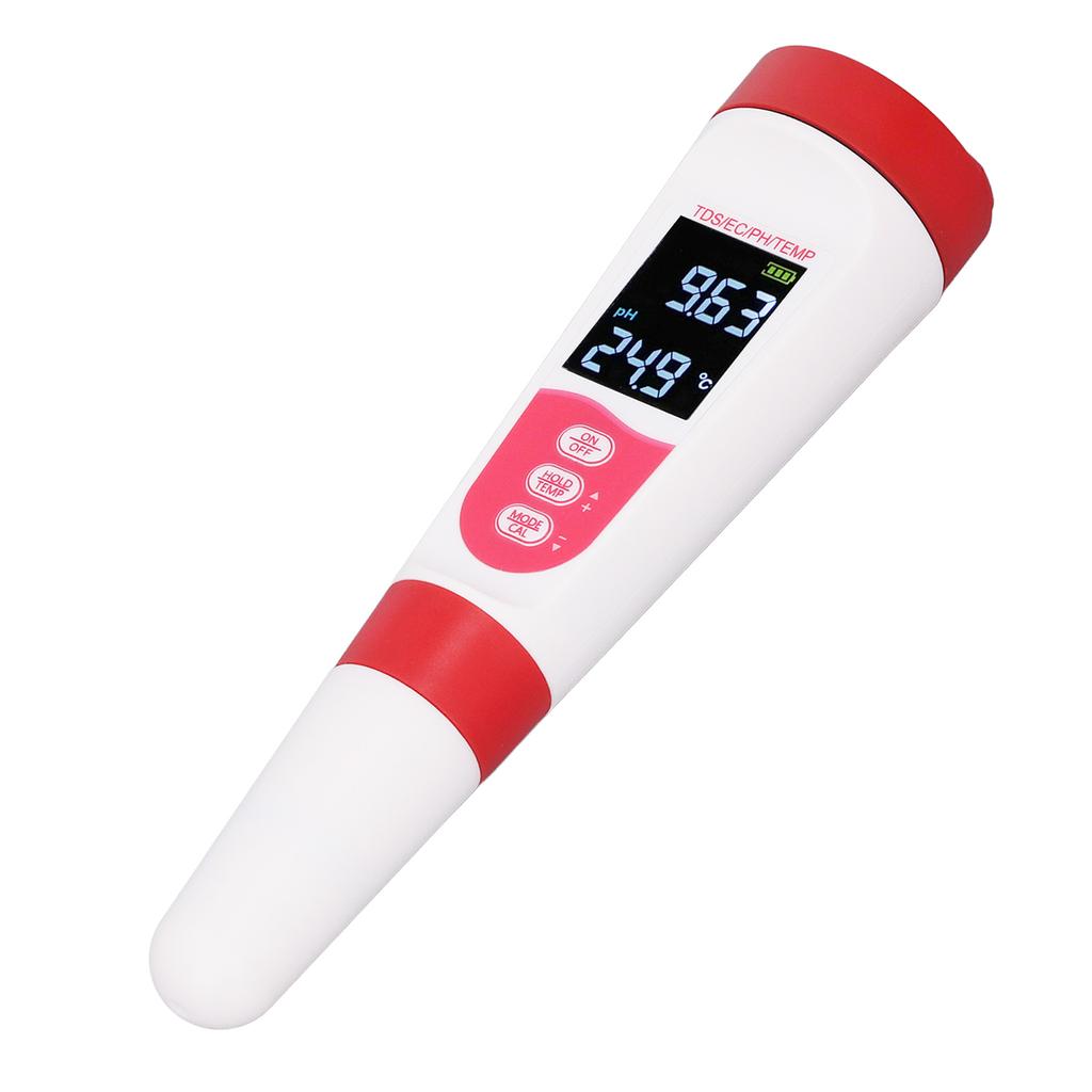 Digital Water Tester 4 In 1 TDS EC PH Temperature Test Pen Backlit Display High Sensitivity Water Quality Detector