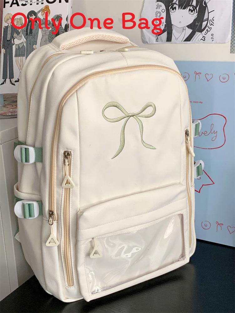 Mädchenrucksack mit gestickter Schleife und Nylon für die Schule
