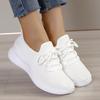 Fashion Breathable Knitted Platform Sneakers for Women Soft Sole Lightweight Running Shoes Woman Comfortable Non Slip White Sports Shoes
