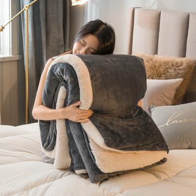 Winter Wool Blanket Adult Thick Warm Winter Double Sided Solid Color Travel Office Blanket Sofa