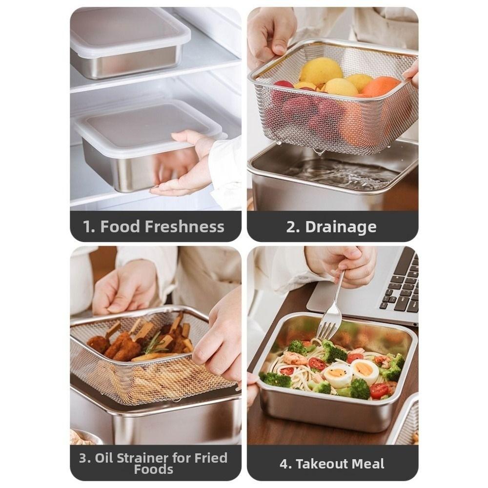 Fine Mesh Drain Basket Rust Proof Vegetable Washing Basin Food Strainer  Food Prep