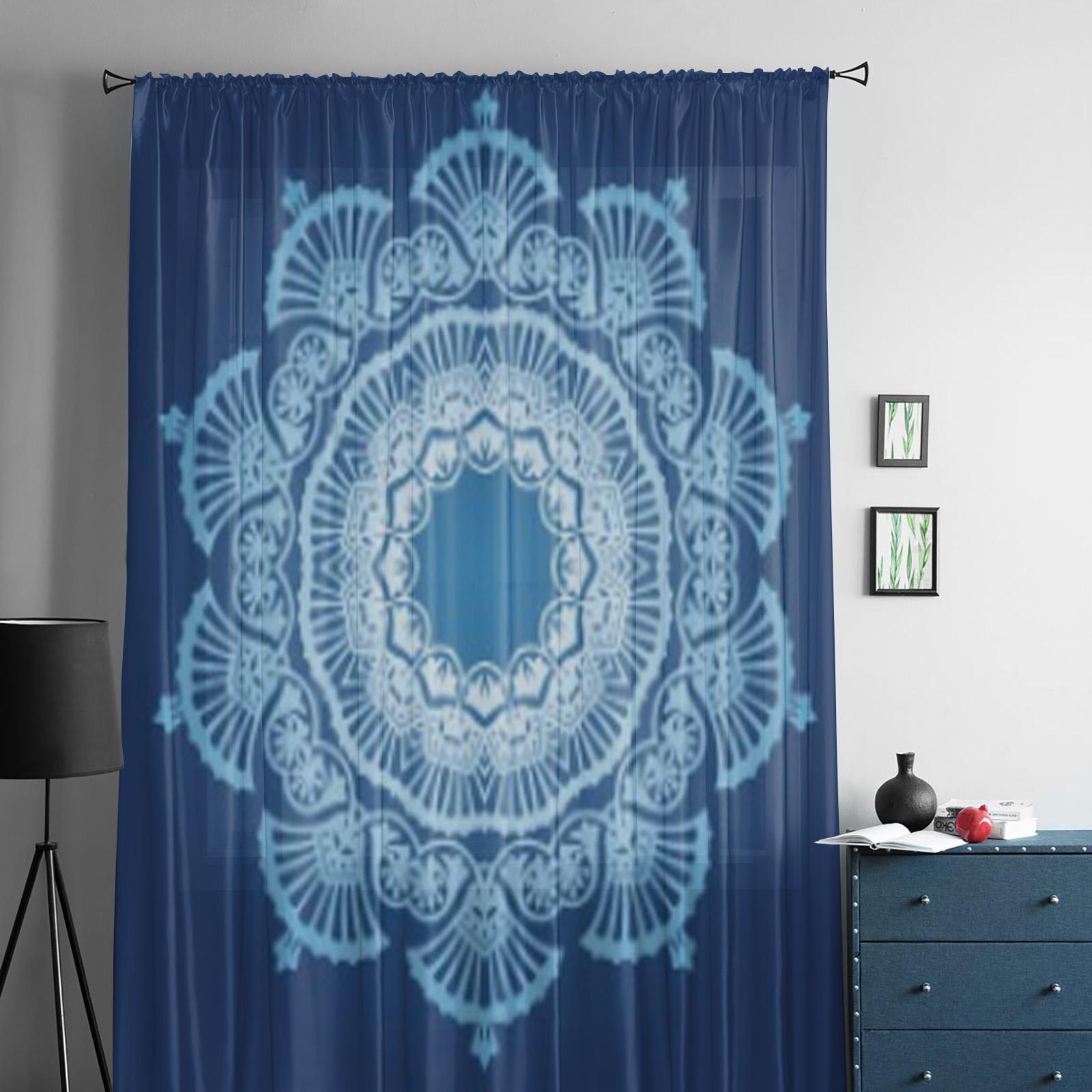 Круглые цветочные тюлевые прозрачные шторы для гостиной спальни современные шифоновые — фото 5