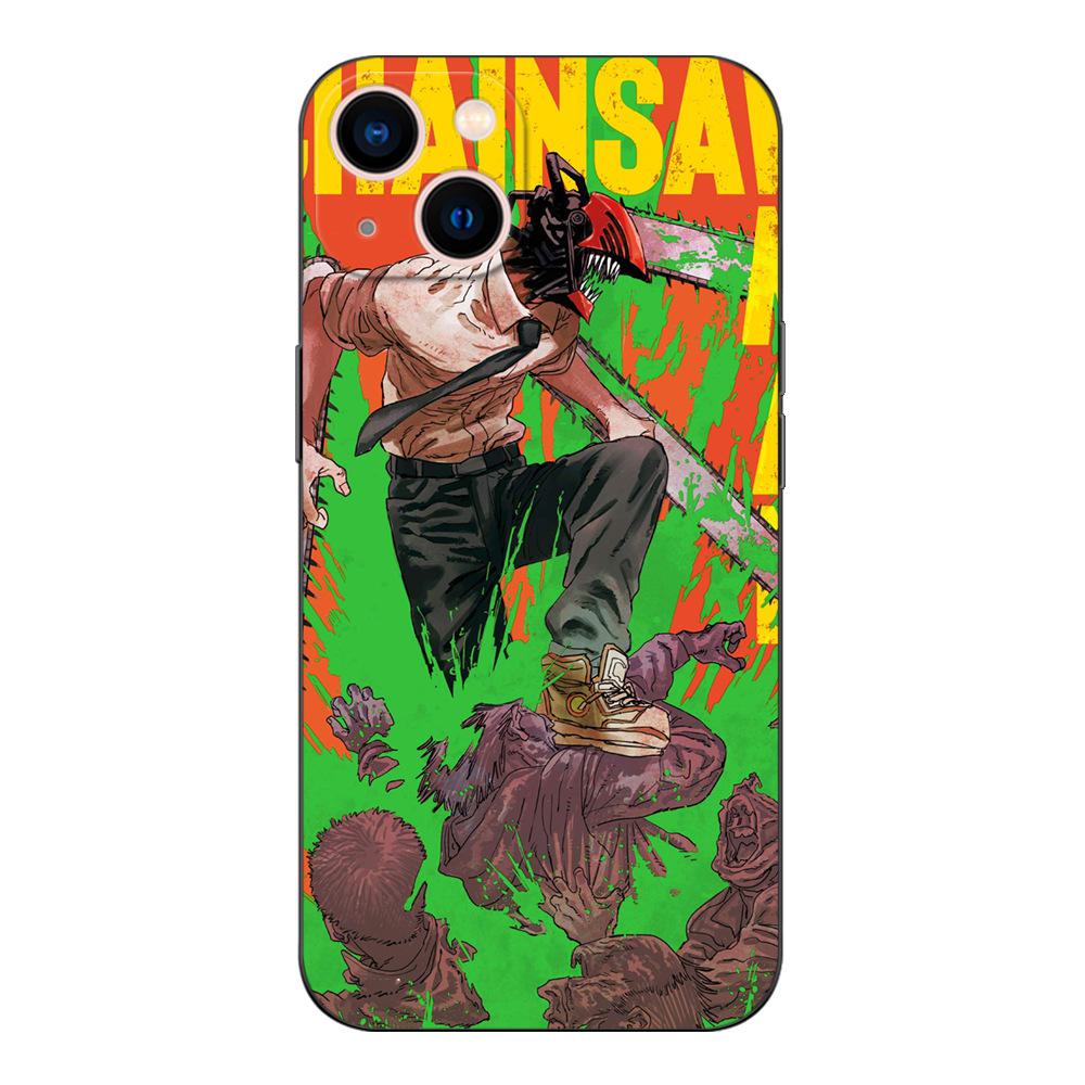 

Чехол для iPhone с изображением мультяшного человека-бензопилы — совместим с моделями 11, 12, 13, 14 Pro MAX MINI 12