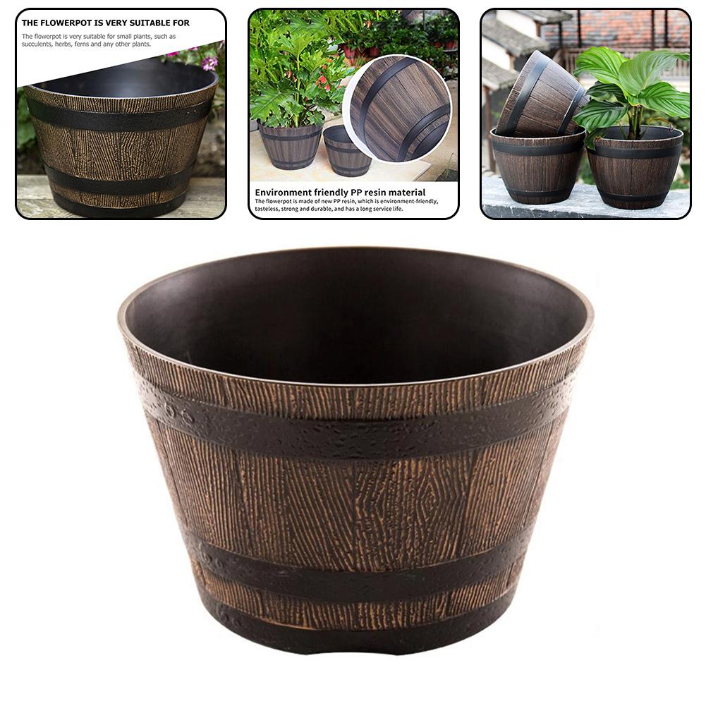 Garden Whiskey Bucket Succulent Flowerpot Outdoor Decor Pots Indoor Flower Pot#
