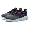 Li Ning Cushioning Slip Resistant Abrasion Resistant Reflective Low Top Running Shoes Men's Blue Gray ARSR045-2