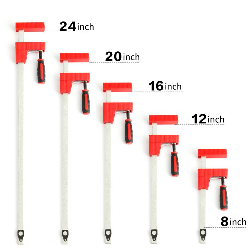 DURATEC 8-24 Inch 1500N Heavy Duty F Parallel Clamp Large Fiture Clamp 80mm Depth Adjustable Clamps for Woodworking