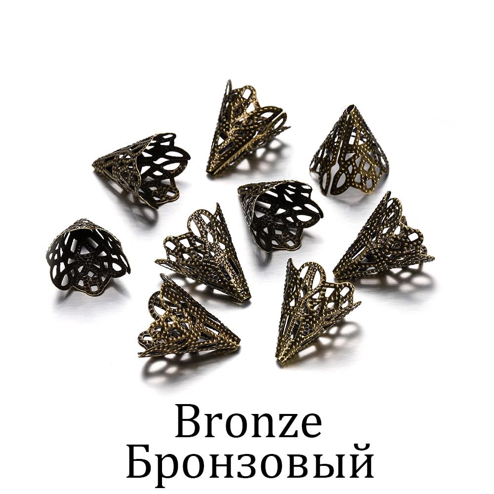 

30 шт. 17x20 мм подвески филигранная форма цветка конусные бусины Кепка для DIY серьги ожерелье ювелирные изделия поиск изготовления аксессуары аксессуары