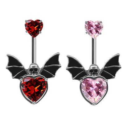 Devil Bull'S Eye Girl Belly Button Ring Fashion Bat Heart Navel Piercing Ornament Pendant Body Piercing Women Jewelry