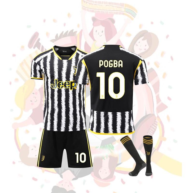 2324 Juventus Home Jersey Set With Socks 10 Polyester Fiber Fabric Children And Adult Sizes