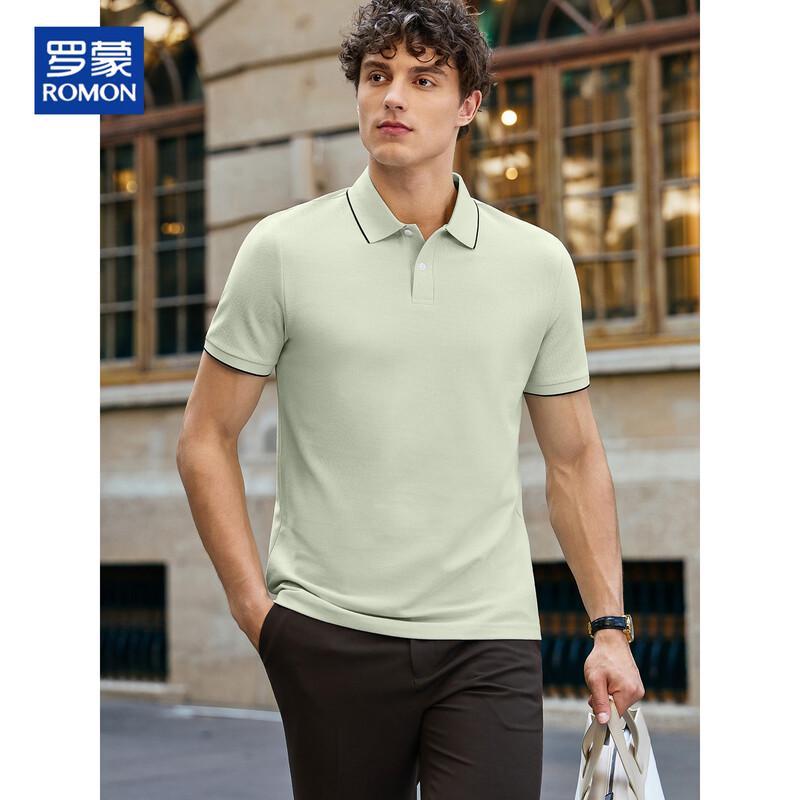 ROMON Men s Mulberry Silk Linen Blend Polo Shirt 2XL