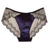 Misty City Night: Luxury Satin Lace High-Cut Panties with Pure Cotton Crotch