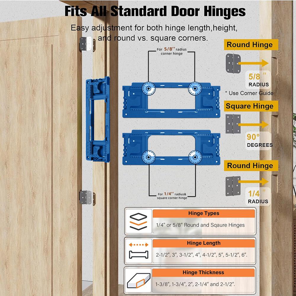 Integrated Door Hinge Router Template Hinge Door Lock Drilling Guide Door Hinge Installation Kit Woodworking Tools
