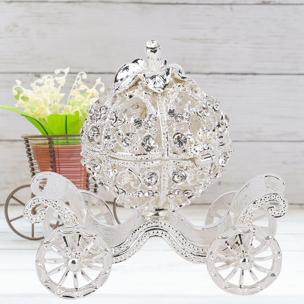 Zinc Alloy Material Metal Crafts Ornament Pumpkin Shaped Trinket Storage Box Vanity Organizer