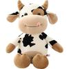Peluche Mucca del Latte Kawaii Morbido Peluche di Bovino con Maglione Animale Carino Cuscino Decorazione per la Stanza Regalo di Compleanno per Bambini Ragazze