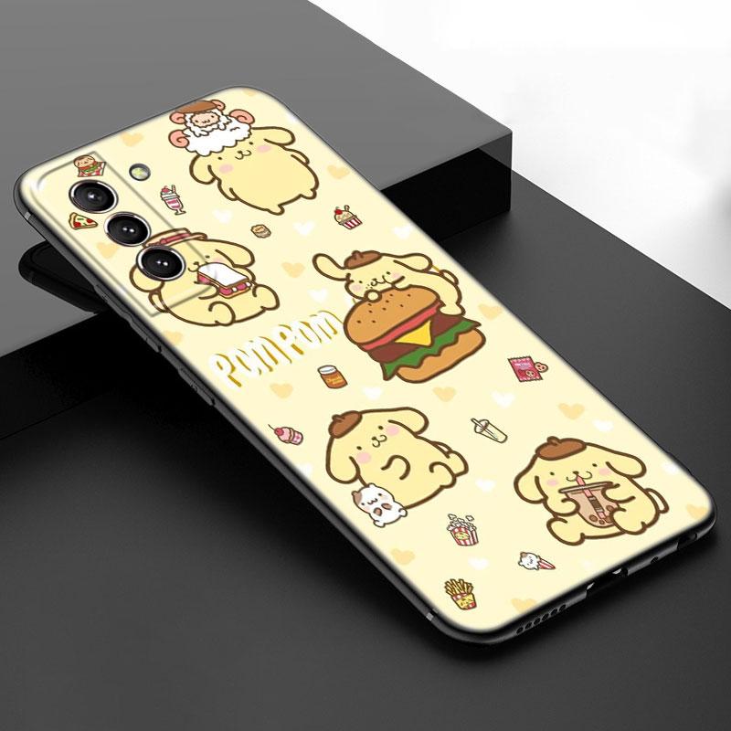 

Милый черный силиконовый чехол Sanrio Pompompurin для телефона Samsung Galaxy S23 S21 S20 FE S24 S22 Ultra S10E S10 S9 S8 Plus Samsung S9