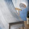 Abstrakt modern linje blå sovrum transparent skira gardiner Holiday dekoration fönster voile tyll gardin
