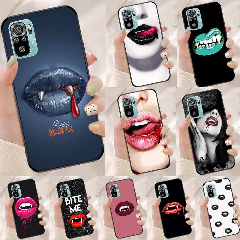 Sexy Vampire Lips Cover For Xiaomi Redmi Note 14 13 12 9 10 11 Pro 9S 10S 11S 12S Redmi 14C 10C 12C 13C Case
