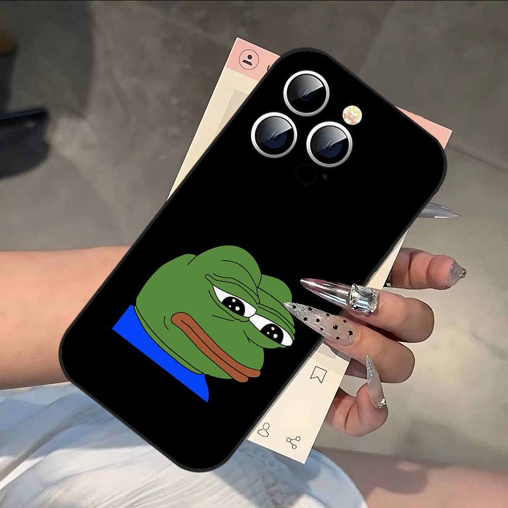 Sad Frog P-Pepe Funny Phone Case For IPhone 17 16 15 14 13 12 11 PRO MAX PLUS Mini TPU Soft To Skin-friendly Case