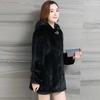 Imitation Mink Coat Women's Mid-length Autumn and Winter Thickened Large Size Imitation Mink Fleece Hooded Imitation Fur Coat